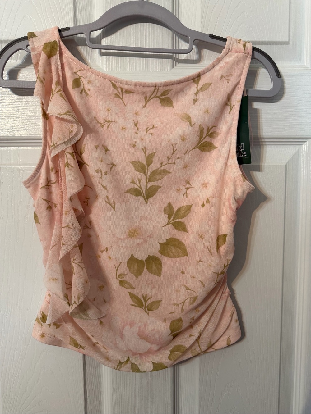 wild fable Pink Floral Ruffle Tank Top